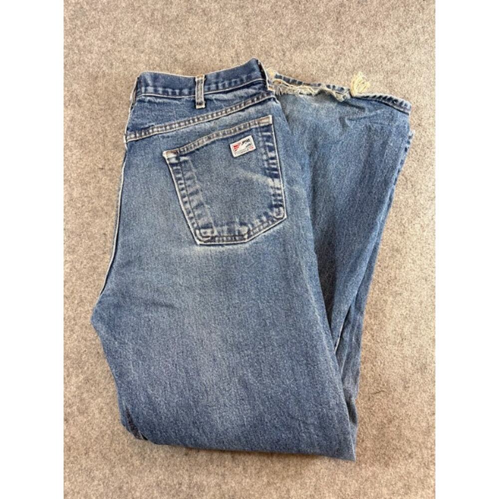 VTG Tyndale FR Flame Resistant Jeans Men 36x32 Blue Straight Destressed Workwear